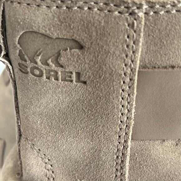 Sorel Joan Boots Women's Size 10 Tan Leather Suede Combat Waterproof Now Lace - Picture 3 of 14